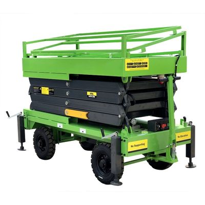CE Manual Pushing Mobile Scissor Lift For Working At Height 9 Meters