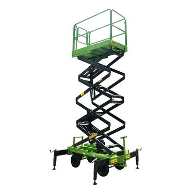 14m 500kg Manual Pushing Mobile Telescoping Lift Red Hydraulic Elevator Aerial Work Platform