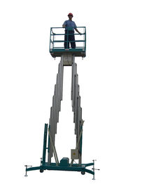 Hydraulic Vertical Lift Aerial Work Platform Double Mast 14m High With 1 Year Warranty
