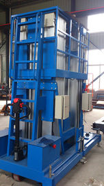 10m lobby / hotels Triple Mast Mobile Work Platforms with Electrical Pulling Device