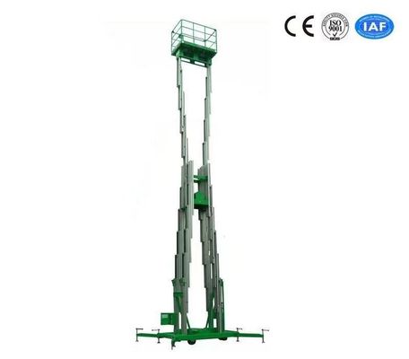 Multi Mast Aluminum Profile Aerial Work Platform 16m Platform Height with Motorized Wheel