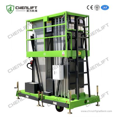 Quadruple Mast Insulated 10m Aerial Work Platform 300Kg with Rigid Aluminum Alloy Profile