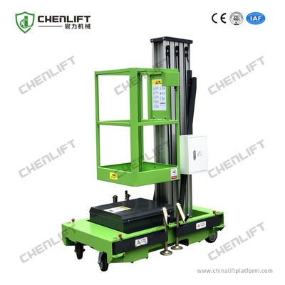 10m Platform Height 130kg Load Capacity Mobile Vertical Lifting Platform With Single Mast