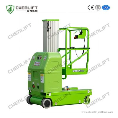 7.5 Meters Electrical Aerial Work Platform Single Mast Hydraulic Lift Equipment 125Kg Loading Capacity