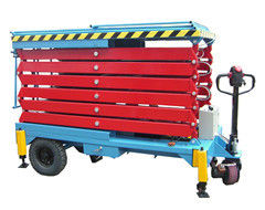 Folding Guardrails Mobile Scissor Lift With Manganese Steel Lifting Arm