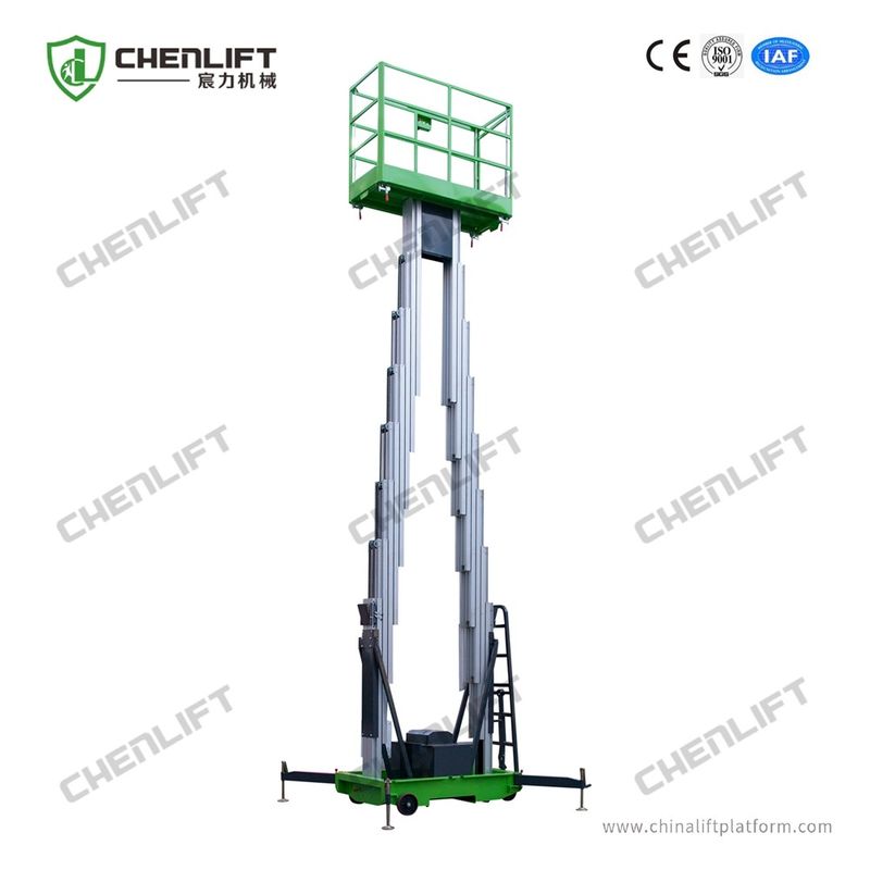 Double Mast 150kg Loading Aerial Work Platform With 14M Platform Height