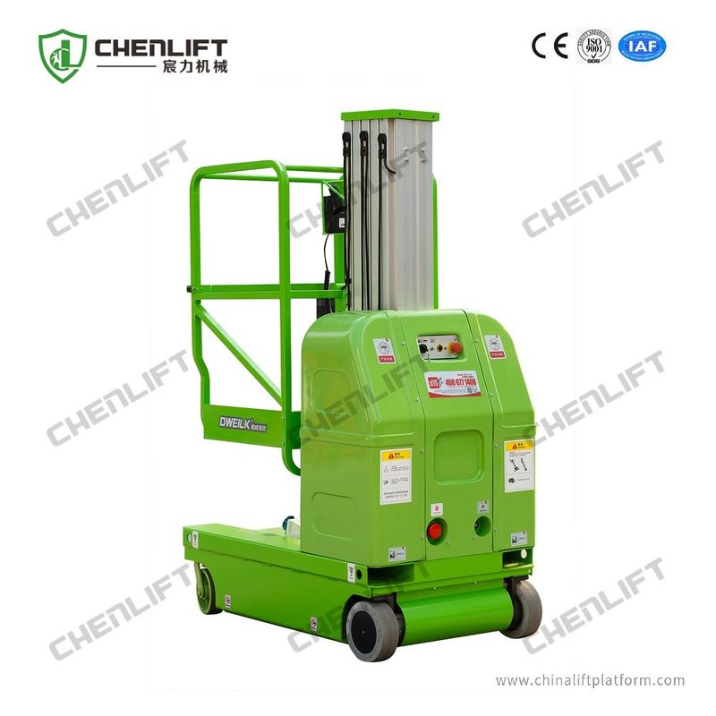 7.5 Meters Electrical Aerial Work Platform Single Mast Hydraulic Lift Equipment 125Kg Loading Capacity
